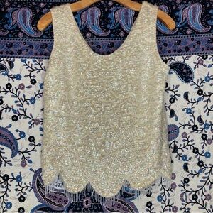 vintage wool sequin flapper tank